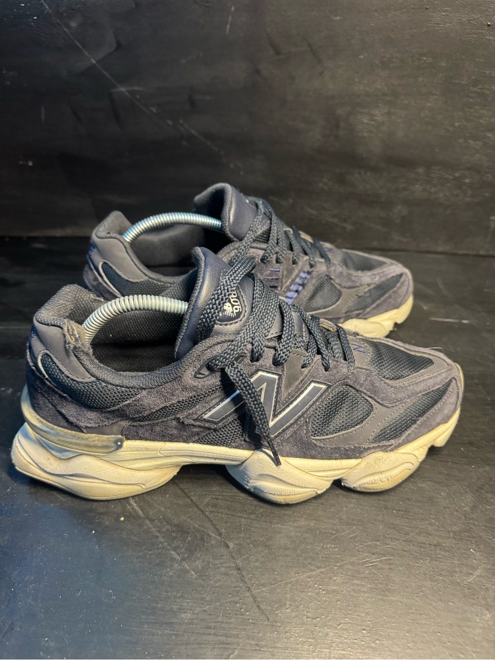 New Balance Navy and Cream Athletic Sneakers